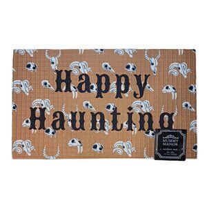 Happy Haunting Outdoor Mat 18'' x 30'' Anti Slip Rubber Back Mummy Manor Decor